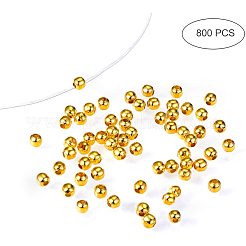 アイアン製スペーサービーズ  ラウンド  ゴールドカラー  5mm  穴：2mm  800個/箱&nbsp;IFIN-PH0023-79-WH
