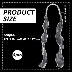 ABSプラスチック模造真珠カーテンタイバック  レースのちょう結び  窓装飾用  ホワイト  1220~1320x13.5mm&nbsp;AJEW-WH0604-46