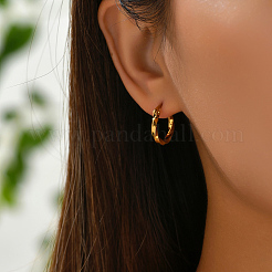 Fashionable 201 Stainless Steel Twist Hoop Earrings&nbsp;LS-RQ5508