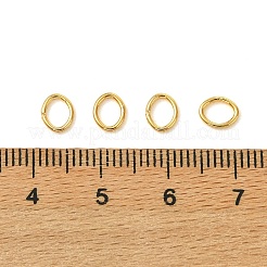 シェグレース真鍮製クローズド丸カン  オーバル  カドミウムフリーと鉛フリー＆ニッケルフリー  18KGP本金メッキ  5x6x0.8mm  内径：3.4x5mm  20ゲージ&nbsp;XGRQ5F899-802G