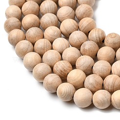 天然ウッドビーズ連売り  ラウンド  パパイヤホイップ  10mm  約39個/連&nbsp;WOOD-B011-01A-10mm