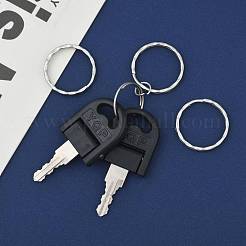 鉄のキーホルダー留め金のパーツ  リング  プラチナ  25x1.5mm&nbsp;E244