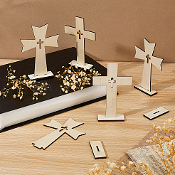 40Pcs 2 Styles Halloween Wood Sculpture Display Decorations&nbsp;AJEW-DC0003-29