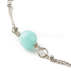 Natural Dyed White Jade & Malaysia Jade Anklets for Women&nbsp;AJEW-AN00476-01