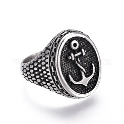 304 Stainless Steel Signet Rings for Men&nbsp;RJEW-O032-10AS