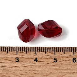 K9ガラス  模造オーストリアクリスタルビーズ  グレードAAA  多面カット  双円錐形  暗赤色  10x13mm  穴：0.9~1mm&nbsp;SWAR-F077-13x10mm-05