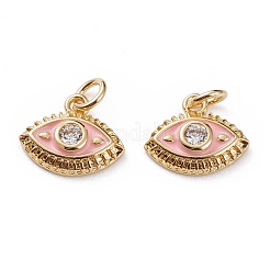 Brass Micro Pave Clear Cubic Zirconia Charms&nbsp;KK-C100-15G-A03