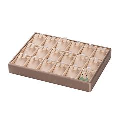 木製のピアスプレゼンテーションボックス  PUレザーと鉄のアクセサリーで覆われて  長方形  ビスク  250x180x32mm&nbsp;ODIS-P003-03