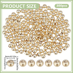 300Pcs Rack Plating Brass Spacer Beads&nbsp;KK-DR0001-27G-02