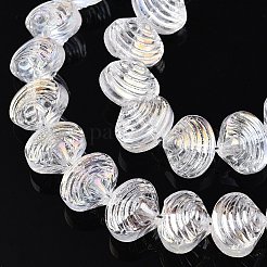 電気メッキガラスビーズセット  シェル形状  透明  8x9.5x7.5mm  穴：0.9mm  約80~84個/連  25.20~26.88''（64~67.2センチメートル）&nbsp;EGLA-T021-11A