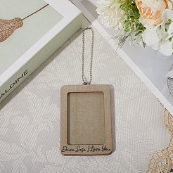 Rectangle with Word Drive Safely I Love You Wood Hanging Photo Frame&nbsp;HJEW-SP0001-19C