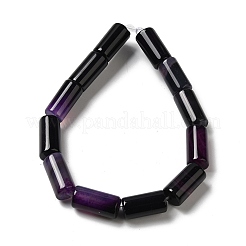 天然石瑪瑙ビーズ連売り  染め＆加熱  コラム  インディゴ  8~8.5x14.5~16mm  穴：1.6mm  約12個/連  7.20~7.48''（18.3~19センチメートル）&nbsp;G-H295-E01-10