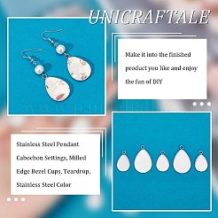 304 Stainless Steel Pendant Cabochon Settings&nbsp;STAS-UN0007-77P