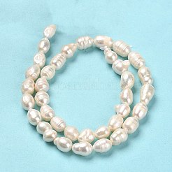 天然養殖淡水パールビーズ連売り  ライス  グレードAB  ライム  8~10x6~7mm  穴：0.7mm  約36~37個/連  12.99~13.19''（33~33.5センチメートル）&nbsp;PEAR-E016-192