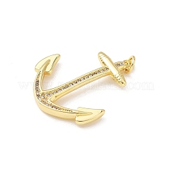 Brass Micro Pave Clear Cubic Zirconia Pendants&nbsp;KK-B141-24G