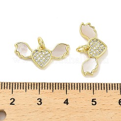 Brass Micro Pave Clear Cubic Zirconia Pendants&nbsp;KK-K365-13B-G