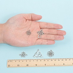 チベットスタイル合金中国結びのペンダント  アンティークシルバー  10PCS /種類  60個/箱&nbsp;TIBEP-YW0001-05AS