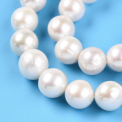 天然養殖淡水パールビーズ連売り  ラウンド  乳白色  9.5~11.5mm  穴：0.5mm  約38~39個/連  15.75~16.14''（40~41センチメートル）&nbsp;PEAR-N016-11B