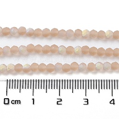 ジェイド風ガラスビーズ連売り  半分ABカラーメッキ  多面カット  艶消し  ロンデル  小麦  3.5~3.8x3mm  穴：0.8~1mm  約105~110個/連  29~31cm&nbsp;EGLA-A034-T3mm-MB20