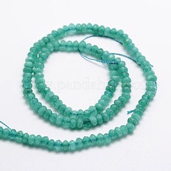 染め天然マレーシアジェイド翡翠ロンデルビーズ連売り  多面カット  ダークシアン  4x2~3mm  穴：1mm  約110~115個/連  14インチ&nbsp;G-E316-2x4mm-29