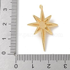 真鍮製ガラスチャーム  スター  カン付き  18KGP本金メッキ  29.5x20.5x4.5mm  穴：1.5mm&nbsp;KK-P292-08G