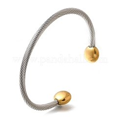 304 Stainless Steel Cuff Bangles&nbsp;BJEW-C091-02A-GP