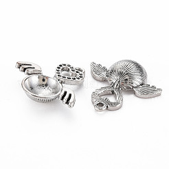 Tibetan Style Alloy Pendant Rhinestone Settings&nbsp;TIBEP-N010-019AS-RS