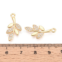 Brass Pave Clear Cubic Zirconia Pendants&nbsp;KK-T074-99G