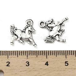 チベット風合金チャーム  カドミウムフリー＆鉛フリー  馬  アンティークシルバー  15x14x2mm  穴：1.6mm  約1428個/1000g&nbsp;FIND-M047-55AS