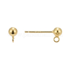 925スターリングシルバースタンドピアスパーツ  スタンプ925個付きイヤリングポスト  18KGP本金メッキ  15mm  ヘッド：6.5x4mm  穴：1mm  ピン：0.7mm&nbsp;STER-K167-042C-G