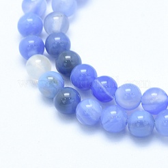 Natural Blue Chalcedony Beads Strands&nbsp;X-G-G765-30-10mm