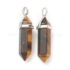 Natural Tiger Eye Pointed Pendants&nbsp;G-M378-01P-A26