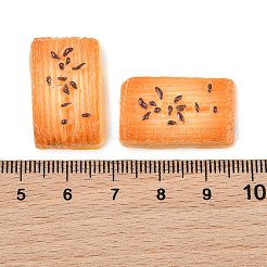 オペーク樹脂カボション  模造食品  ビスケット  ミックスカラー  26x16x7mm&nbsp;RE-CBAF00C-07