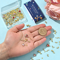 合金カボション  ネイルアートの装飾の付属品  混合図形  ゴールドカラー  5~14.5x4.5~11x0.8~4.5mm  128個/セット&nbsp;MRMJ-SC0001-39