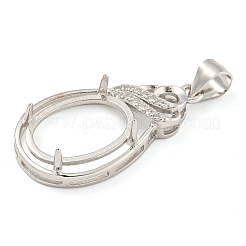 925 Sterling Silver Pendant Cabochon Settings&nbsp;STER-B005-28P