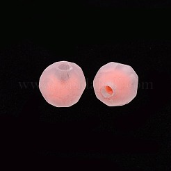 透明なアクリルビーズ  二層ビーズ  艶消し  多面カット  ラウンド  鮭色  9.5x9.5mm  穴：2mm  約1041個/500g&nbsp;TACR-S152-04C-SS2109