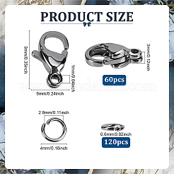 304 Stainless Steel Lobster Claw Clasps and Jump Rings&nbsp;DIY-PH0001-41