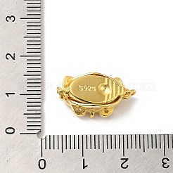 スターリングシルバーのパヴェクリアキュービックジルコニアボックスクラスプ925個  1連  1穴  スタンプ2個付き  蝶  925KGP本金メッキ  18mm  穴：10x18.5x7.5mm&nbsp;STER-M114-10G