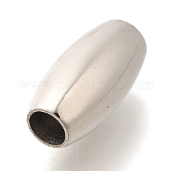 304ステンレススチールヨーロピアンビーズ  大穴ビーズ  バレル  ステンレス鋼色  15.5x8mm  穴：4mm&nbsp;STAS-G350-01E-P