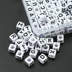 Acrylic Horizontal Hole Letter Beads&nbsp;MACR-YW0002-28