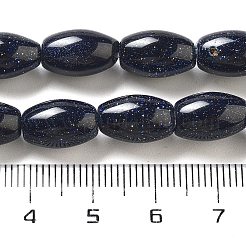 合成ブルーゴールドストーン青金砂石ビーズ連売り  ライス  12x8mm  穴：1.2mm  約33個/連  15.94''（40.5センチメートル）&nbsp;G-B106-B01-01