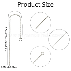 304ステンレススチールイヤリング金具10組  アメリカンピアス  ステンレス鋼色  90~94x1.2mm  ピン：0.8mm&nbsp;STAS-YW0001-09