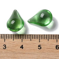 ガラスビーズ  穴がない  ティアドロップ  薄緑  15x9.5x7.5mm&nbsp;GLAA-B015-10B-02