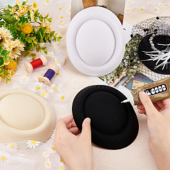 3Pcs 3 Colors Polyester Oval Pillbox Stewardess Fascinator Hat Base for Millinery&nbsp;AJEW-FG0002-75