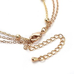 カウリーシェルとメッキ天然バロックパールケシパールティアードネックレス  3層ネックレス  長持ちするメッキ真鍮エクステンダーチェーン付き  ゴールドカラー  15.9インチ（40.5cm）&nbsp;NJEW-JN02389