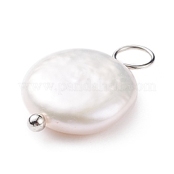 Natural Baroque Pearl Keshi Pearl Pendants&nbsp;PALLOY-JF01494-02