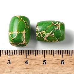 天然imp玉ビーズ  染め  ライス  ライムグリーン  16x12.5mm  穴：1.5mm&nbsp;G-C034-15C-02
