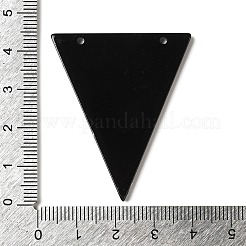 黒と白のステッチのアクリルパーツ  三角形  44x36.5x2.5mm  穴：1.8mm&nbsp;OACR-S144-02C