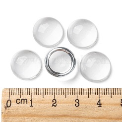 透明な半円形のガラスカボション  透明  14~15x7~8mm&nbsp;X-GGLA-R027-14mm