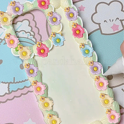 マカロンカラー不透明樹脂デコデンカボション200個  ミックスカラー  蜂と花  ミックスカラー  13x11x5mm&nbsp;CRES-SC0003-27